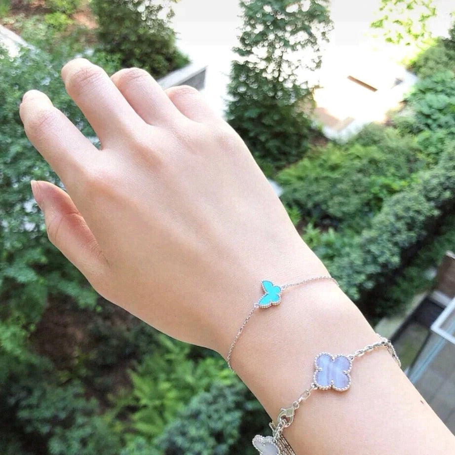 [NOBLE AURA]BUTTERFLY TURQUOISE BUTTERFLY BRACELET SILVER