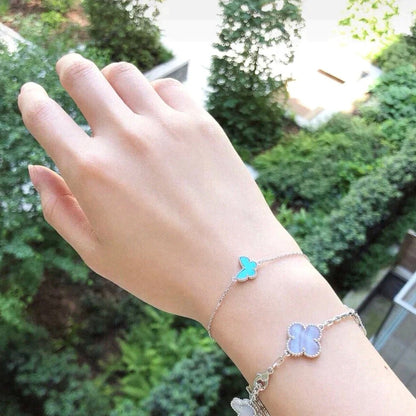 [NOBLE AURA]BUTTERFLY TURQUOISE BUTTERFLY BRACELET SILVER