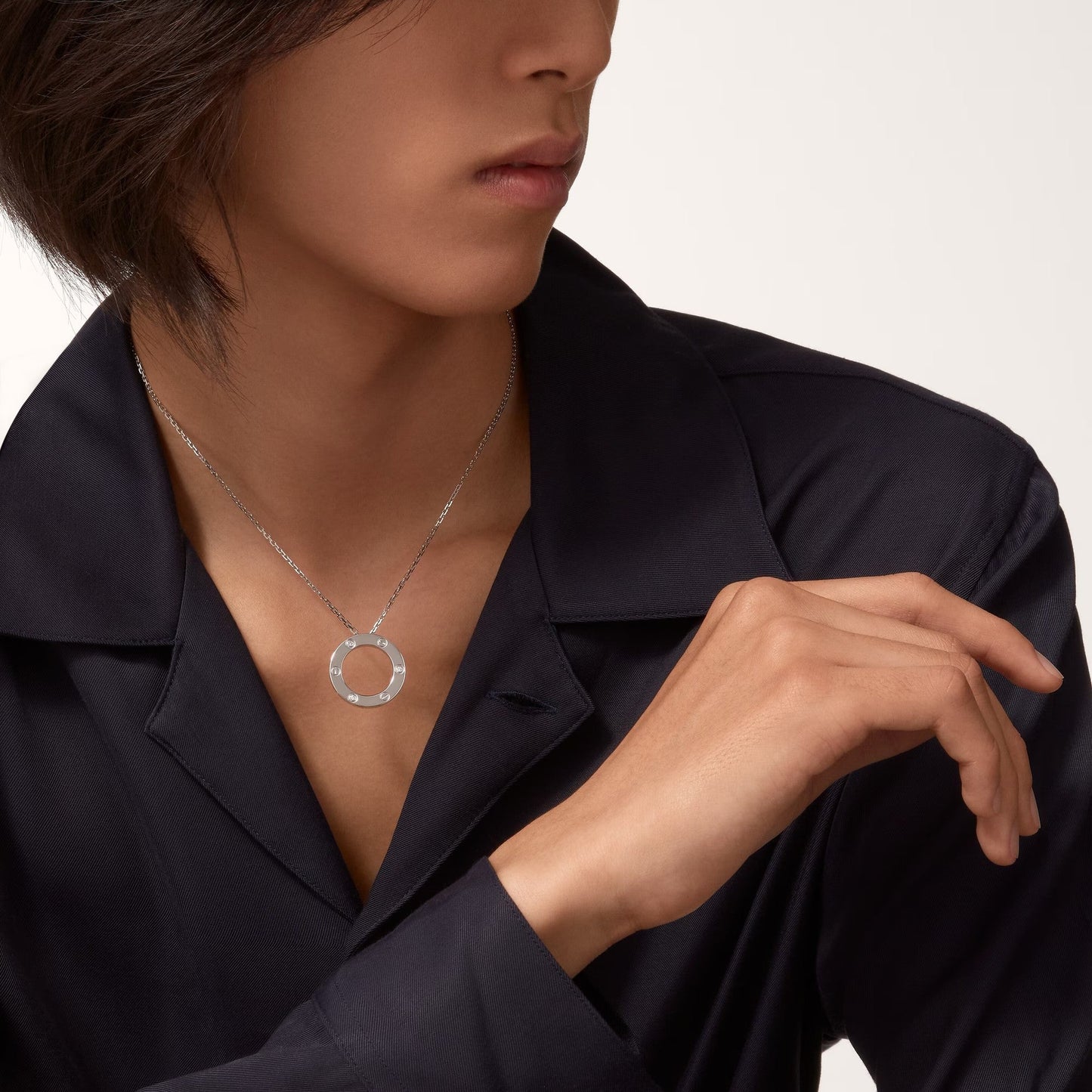 [NOBLE AURA] LOVE NECKLACE 16MM 3 DIAMONDS