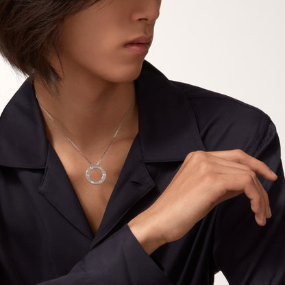 [NOBLE AURA] LOVE NECKLACE 16MM 3 DIAMONDS