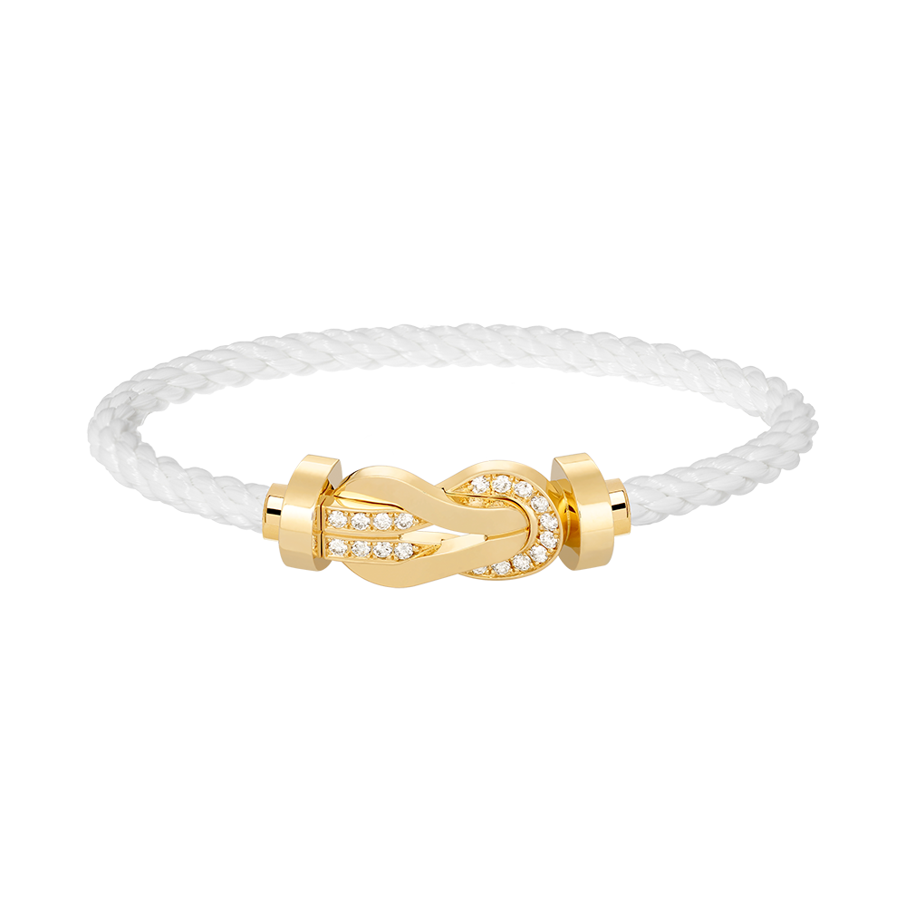 [NOBLE AURA]CHANCE LARGE 8 FIGURE BUCKLE HALF DIAMOND BRACELET GOLD