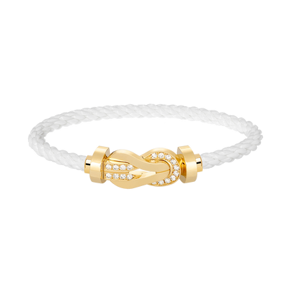 [NOBLE AURA]CHANCE LARGE 8 FIGURE BUCKLE HALF DIAMOND BRACELET GOLD