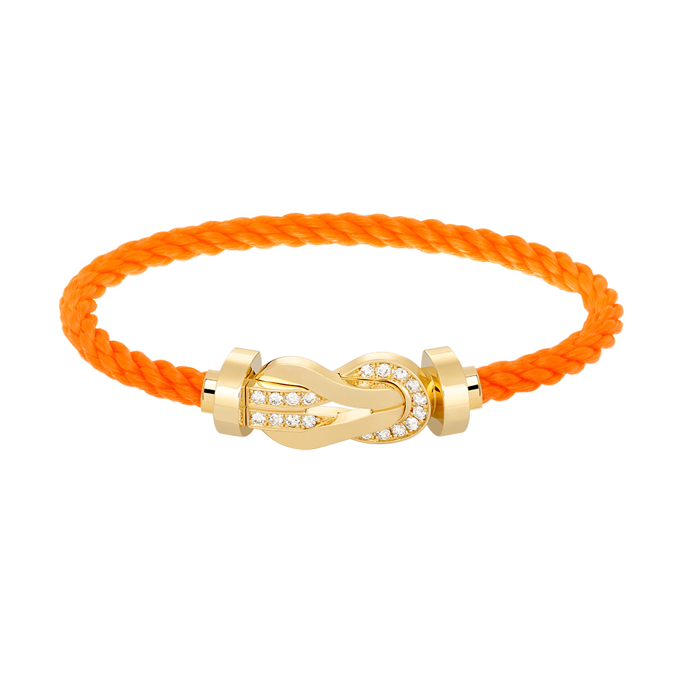 [NOBLE AURA]CHANCE LARGE 8 FIGURE BUCKLE HALF DIAMOND BRACELET GOLD