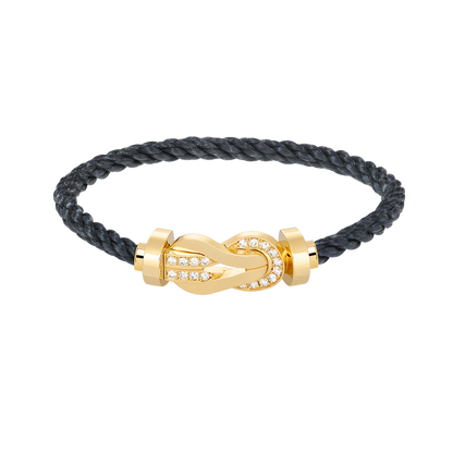 [NOBLE AURA]CHANCE LARGE 8 FIGURE BUCKLE HALF DIAMOND BRACELET GOLD