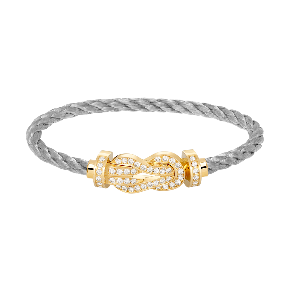 [NOBLE AURA]CHANCE LARGE 8 FIGURE BUCKLE FULLDIAMOND BRACELET GOLD