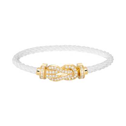 [NOBLE AURA]CHANCE LARGE 8 FIGURE BUCKLE FULLDIAMOND BRACELET GOLD