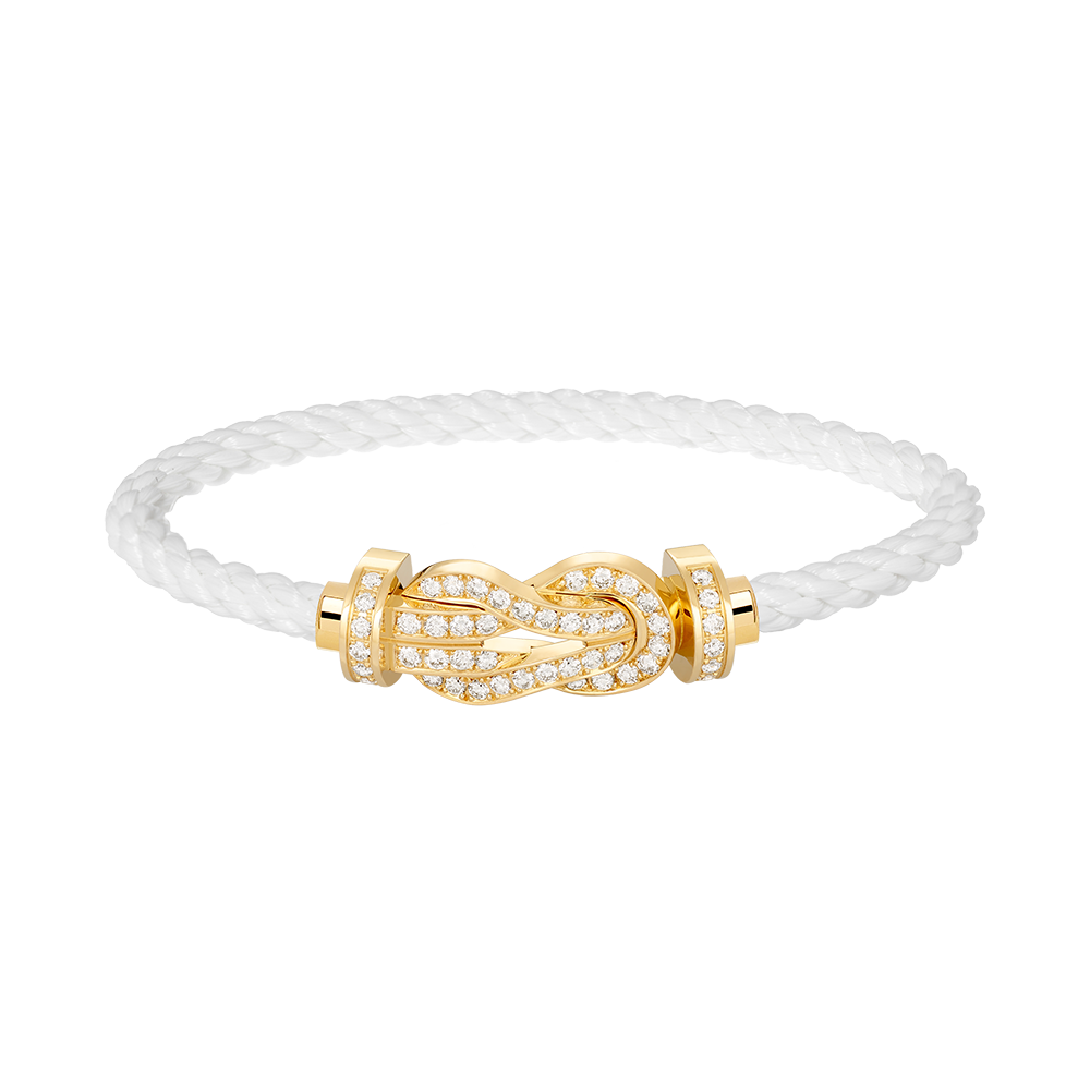 [NOBLE AURA]CHANCE LARGE 8 FIGURE BUCKLE FULLDIAMOND BRACELET GOLD