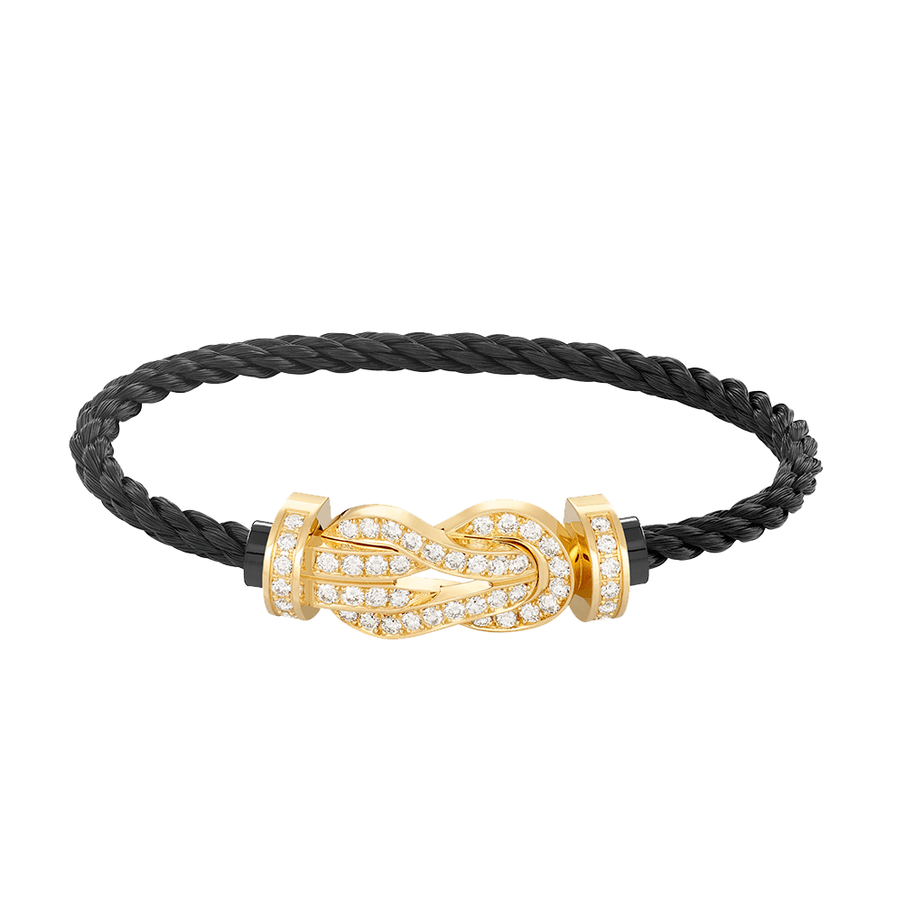[NOBLE AURA]CHANCE LARGE 8 FIGURE BUCKLE FULLDIAMOND BRACELET GOLD