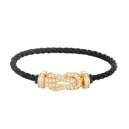 [NOBLE AURA]CHANCE LARGE 8 FIGURE BUCKLE FULLDIAMOND BRACELET GOLD