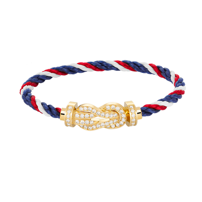 [NOBLE AURA]CHANCE LARGE 8 FIGURE BUCKLE FULLDIAMOND BRACELET GOLD