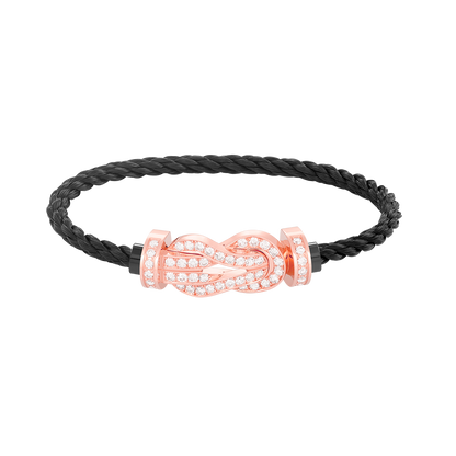 [NOBLE AURA]CHANCE LARGE 8 FIGURE BUCKLE FULL DIAMOND BRACELET ROSE GOLD
