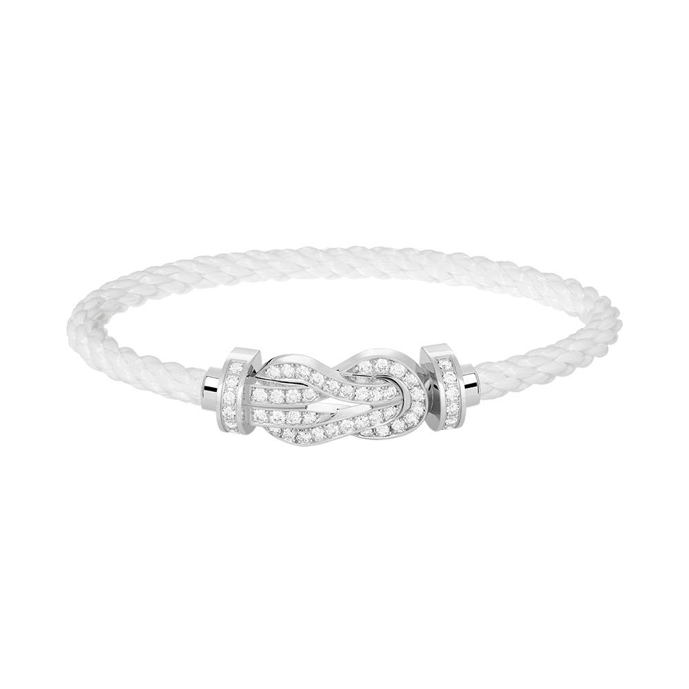 [NOBLE AURA]CHANCE LARGE 8 FIGURE BUCKLE FULL DIAMOND BRACELET SILVER