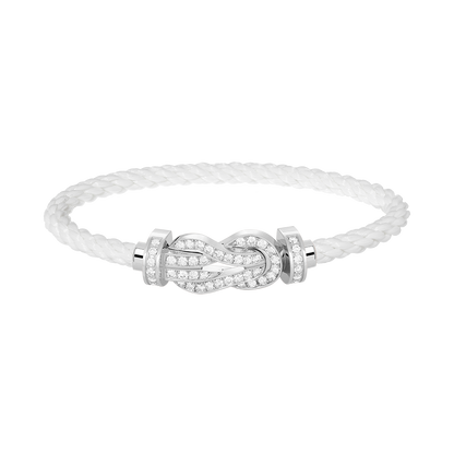 [NOBLE AURA]CHANCE LARGE 8 FIGURE BUCKLE FULL DIAMOND BRACELET SILVER