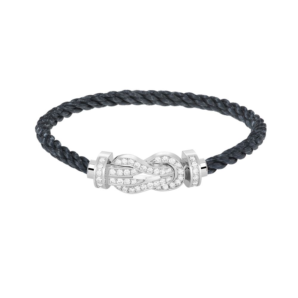 [NOBLE AURA]CHANCE LARGE 8 FIGURE BUCKLE FULL DIAMOND BRACELET SILVER