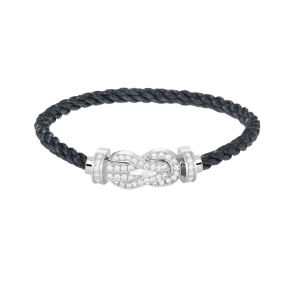 [NOBLE AURA]CHANCE LARGE 8 FIGURE BUCKLE FULL DIAMOND BRACELET SILVER