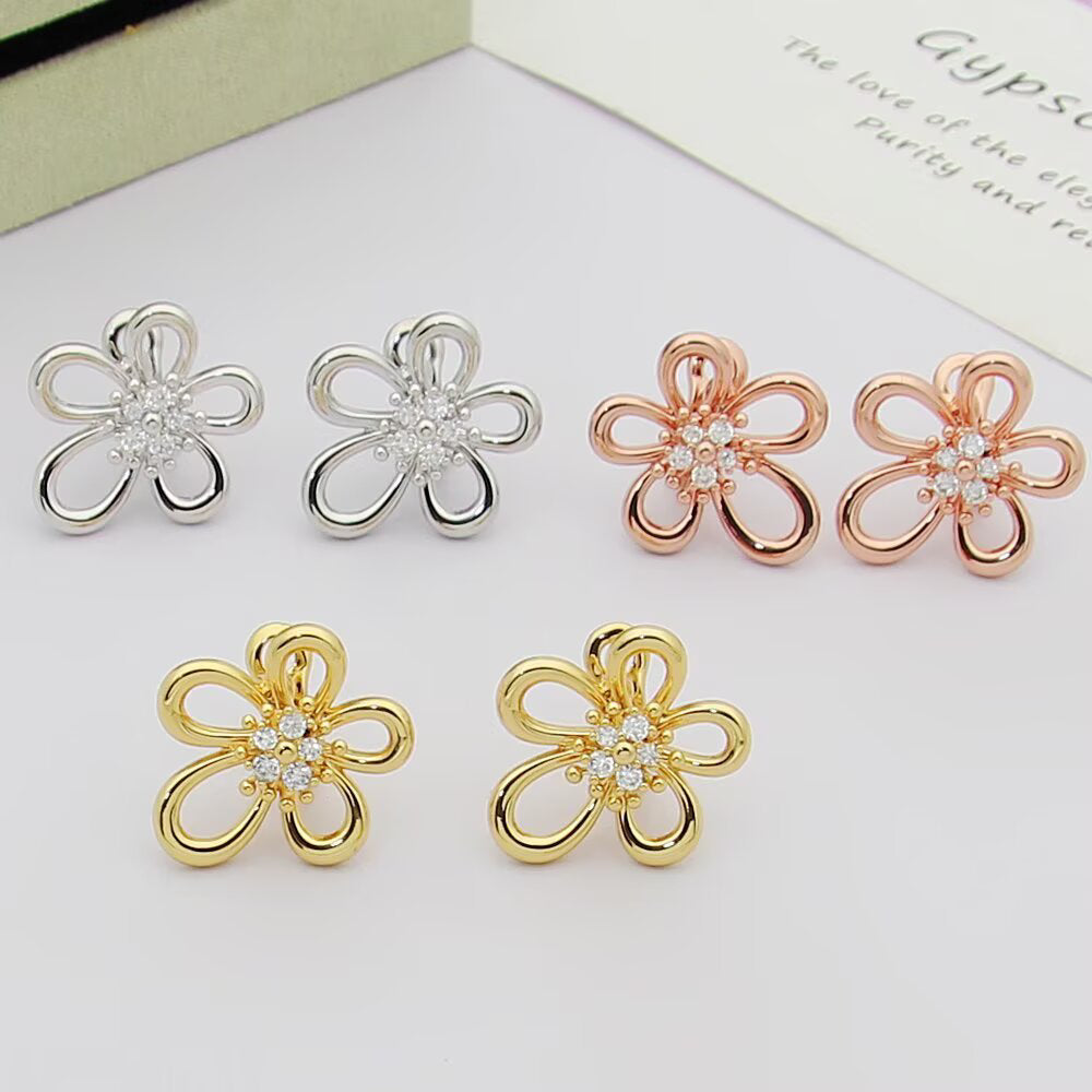 [NOBLE AURA] FLOWERLACE EARRING 5 DIAMONDS