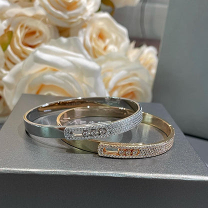 [NOBLE AURA]Move Noa Rose Gold Pavé Diamond Bangle Bracelet