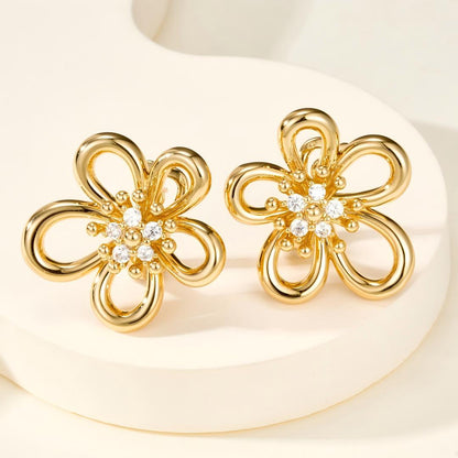 [NOBLE AURA] FLOWERLACE EARRING 5 DIAMONDS