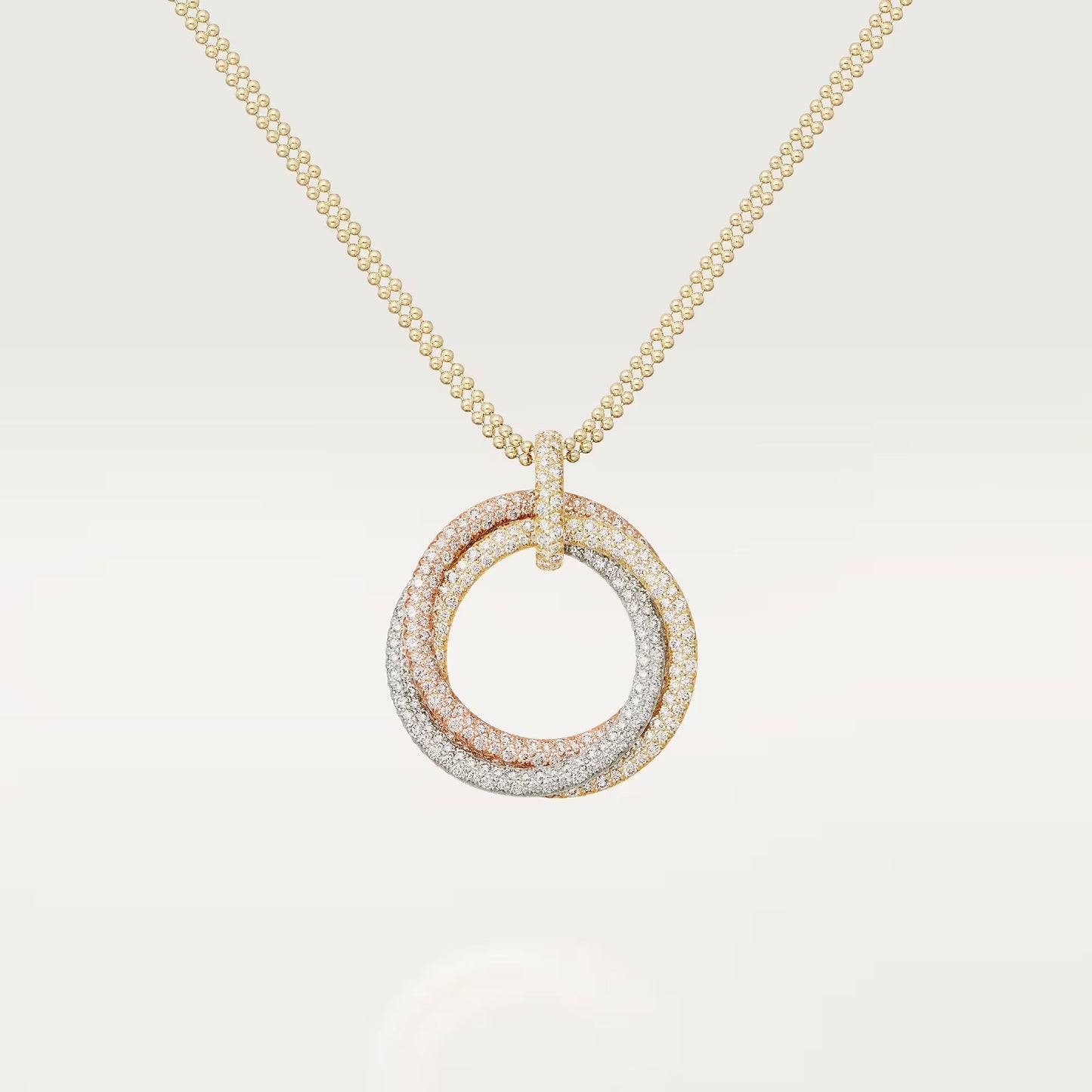 [NOBLE AURA] TRINITY LARGE FULL DIAMOND  NECKLACE
