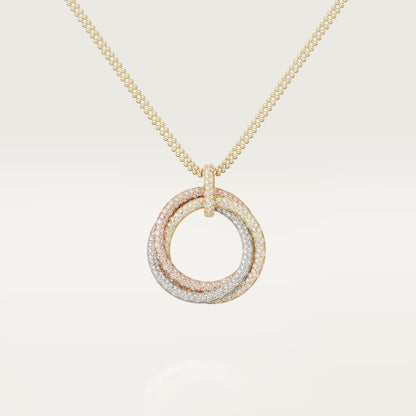 [NOBLE AURA] TRINITY LARGE FULL DIAMOND  NECKLACE