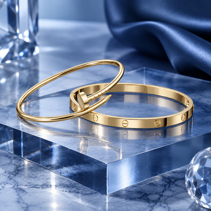 [NOBLE AURA] LOVE & JUSTE Classic Bracelet Stack Set