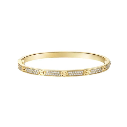 [NOBLE AURA] JUSTE Diamond & LOVE Diamond Bracelet Stack Set