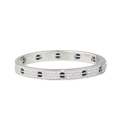 [NOBLE AURA]LOVE BRACELET 6.1MM DIAMOND-PAVED CERAMIC