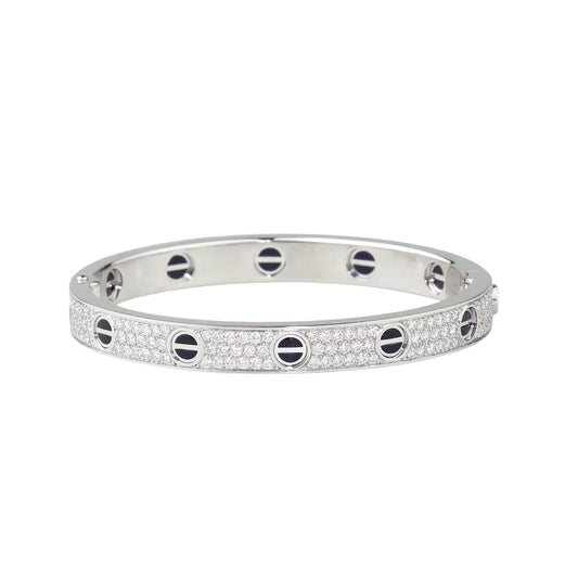 [NOBLE AURA]LOVE BRACELET 6.1MM DIAMOND-PAVED CERAMIC