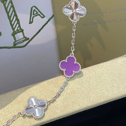 [NOBLE AURA] CLOVER 5 MOTIF VIOLET BRACELET COLLECTION