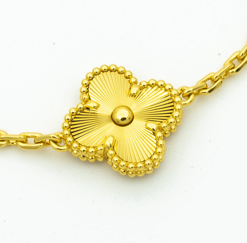 [NOBLE AURA]CLOVER BRACELET 5 MOTIFS GOLD DIAMOND