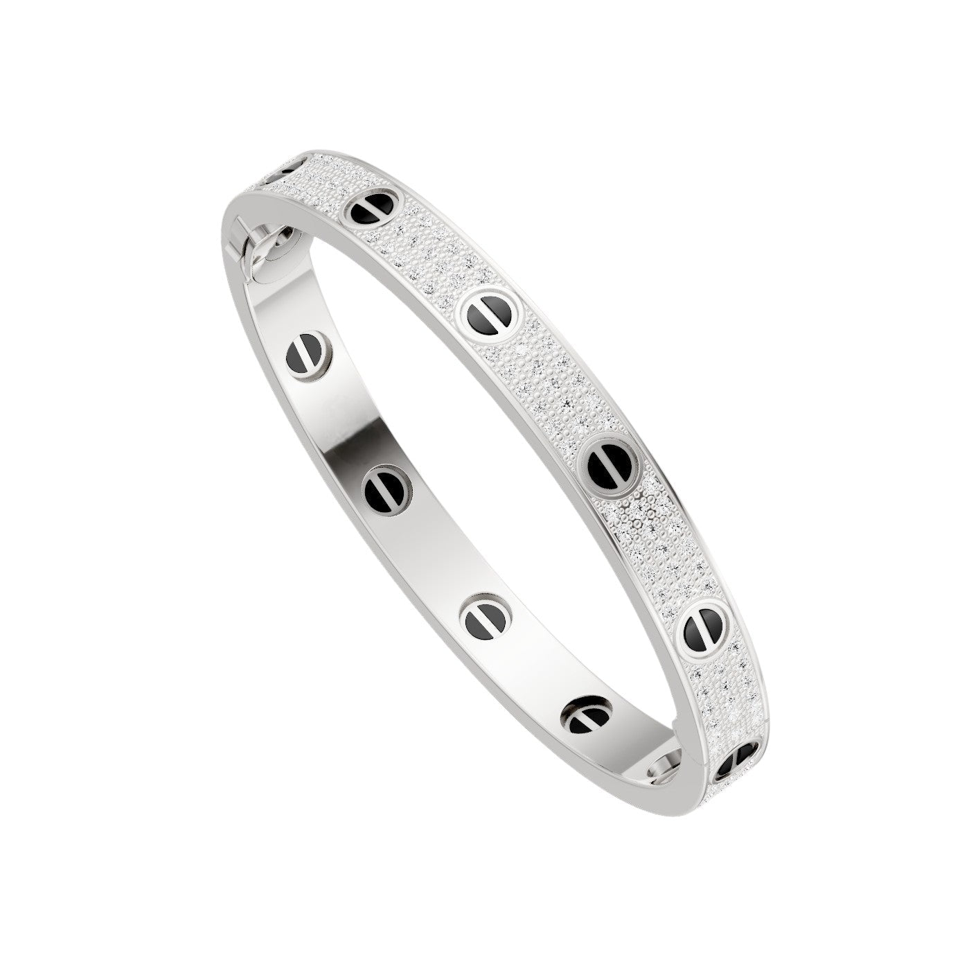 [NOBLE AURA]LOVE BRACELET 6.1MM DIAMOND-PAVED CERAMIC