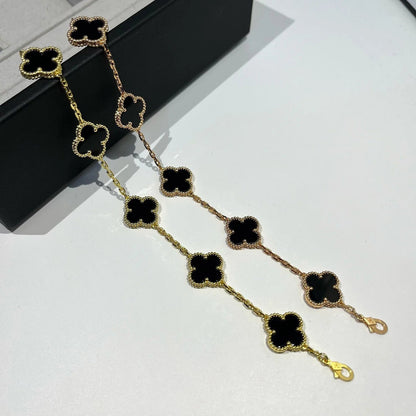 [NOBLE AURA] CLOVER 5 MOTIF ONYXS BRACELET COLLECTION