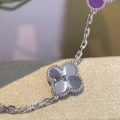 [NOBLE AURA] CLOVER 5 MOTIF VIOLET BRACELET COLLECTION