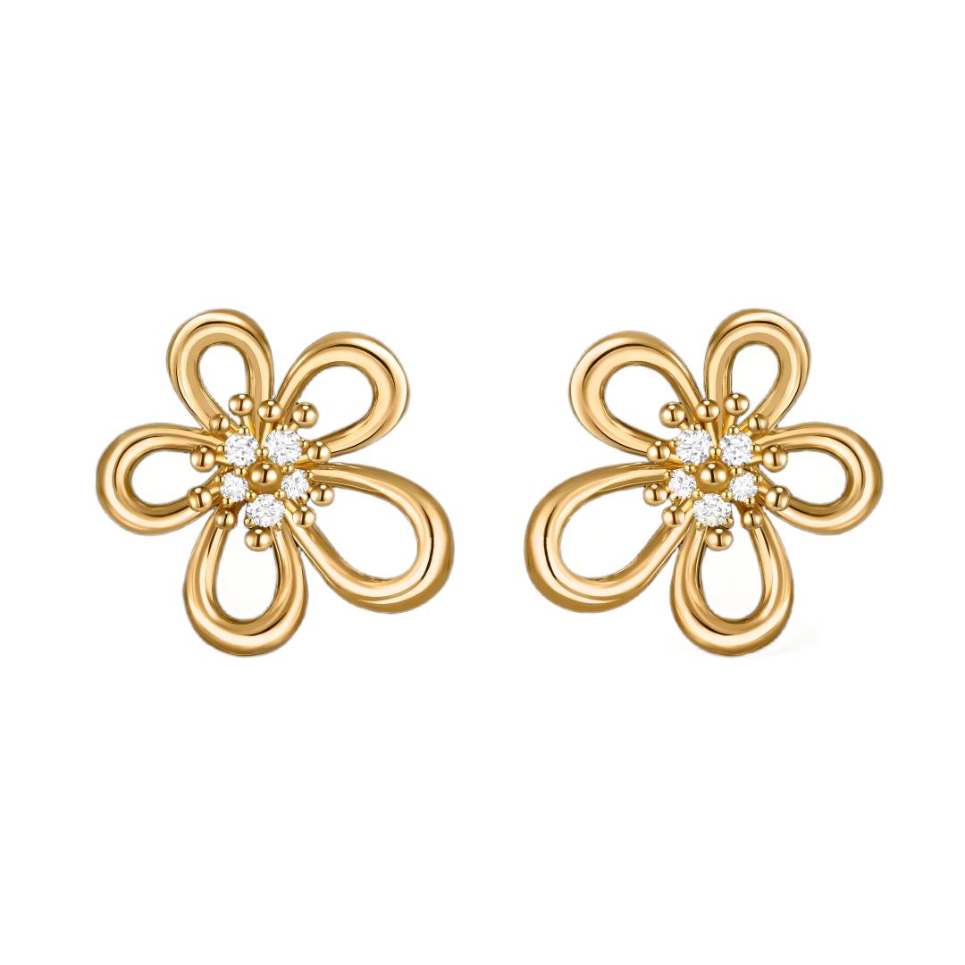 [NOBLE AURA] FLOWERLACE EARRING 5 DIAMONDS