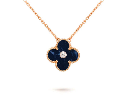 [NOBLE AURA]CLOVER 15MM DIAMOND SINGLE FLOWER NECKLACE COLLECTION