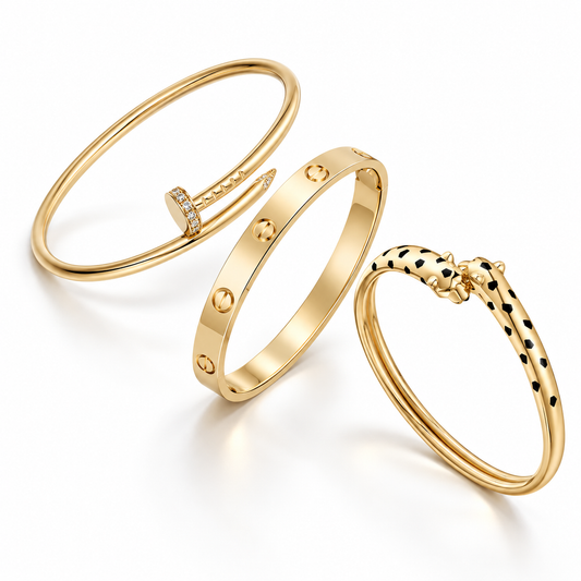 [NOBLE AURA] Panthère & LOVE  & JUSTE  Diamond Bracelet Stack Set