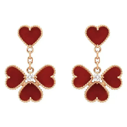 [NOBLE AURA]SWEET CLOVER CARNELIAN EARRINGS