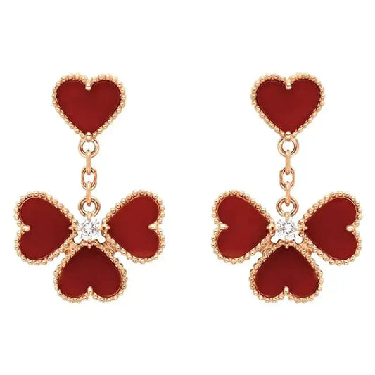 [NOBLE AURA]SWEET CLOVER CARNELIAN EARRINGS