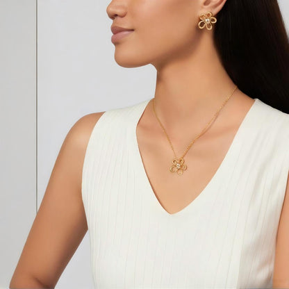 [NOBLE AURA] FLOWERLACE EARRING 5 DIAMONDS