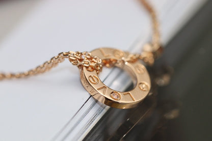 [NOBLE AURA]LOVE NECKLACE ADJUSTABLE ROSE GOLD 2 DIAMOND
