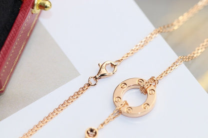 [NOBLE AURA]LOVE NECKLACE ADJUSTABLE ROSE GOLD 2 DIAMOND