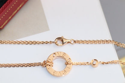 [NOBLE AURA]LOVE NECKLACE ADJUSTABLE ROSE GOLD 2 DIAMOND