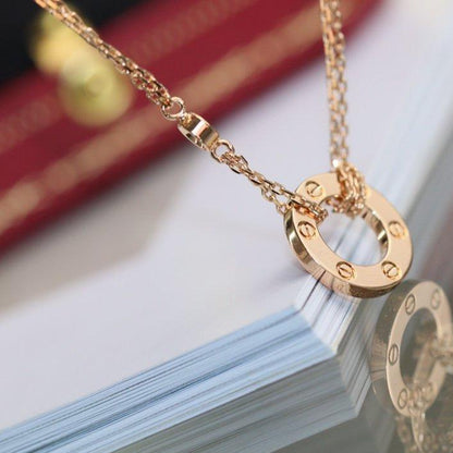 [NOBLE AURA]LOVE NECKLACE ADJUSTABLE ROSE GOLD 2 DIAMOND