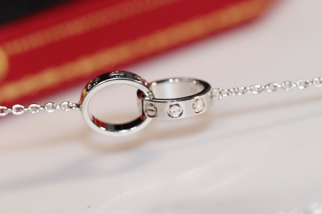 [NOBLE AURA]LOVE NECKLACE PINK GOLD AND SILVER