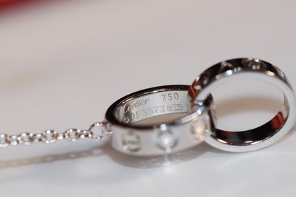 [NOBLE AURA]LOVE NECKLACE PINK GOLD AND SILVER