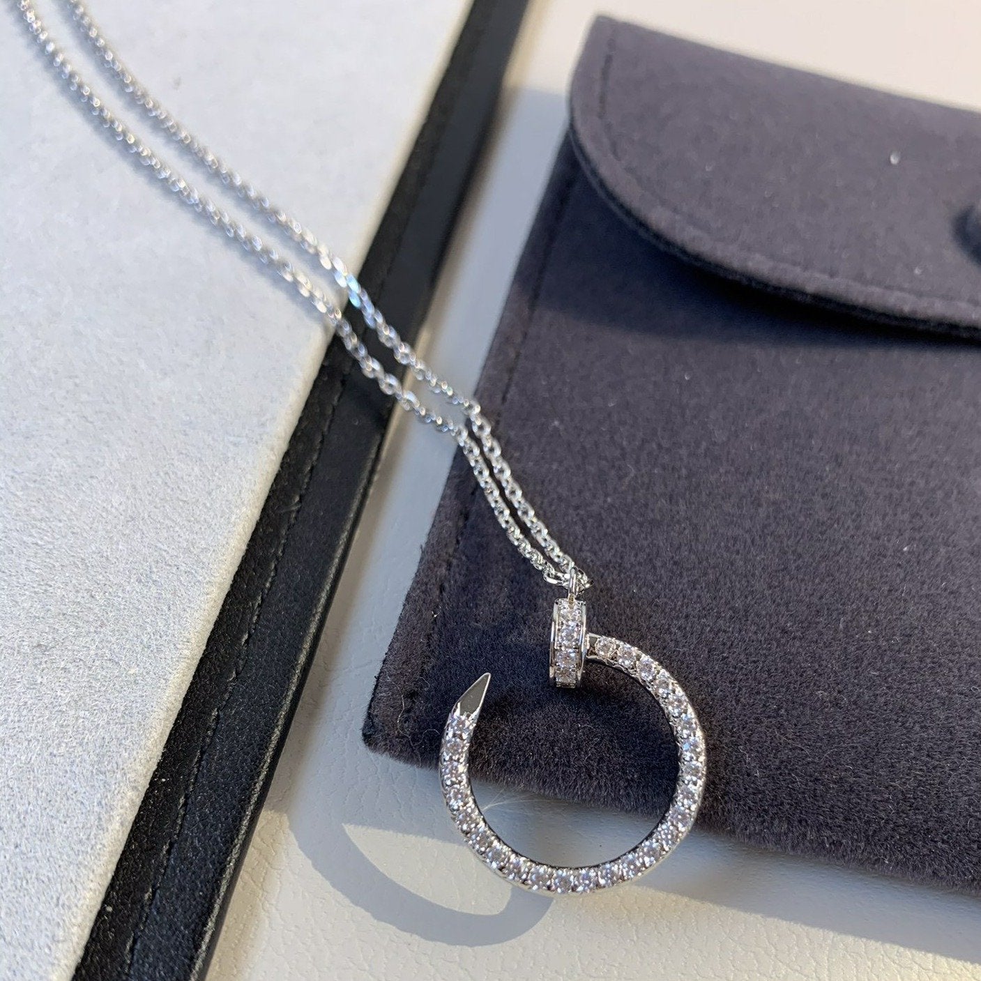 [NOBLE AURA]JUSTE NECKLACE SILVER DIAMONDS
