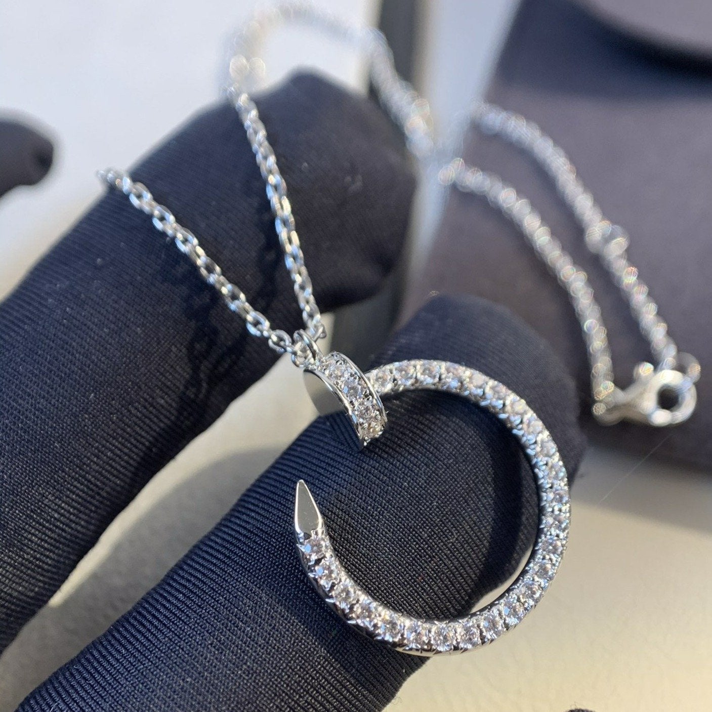 [NOBLE AURA]JUSTE NECKLACE SILVER DIAMONDS