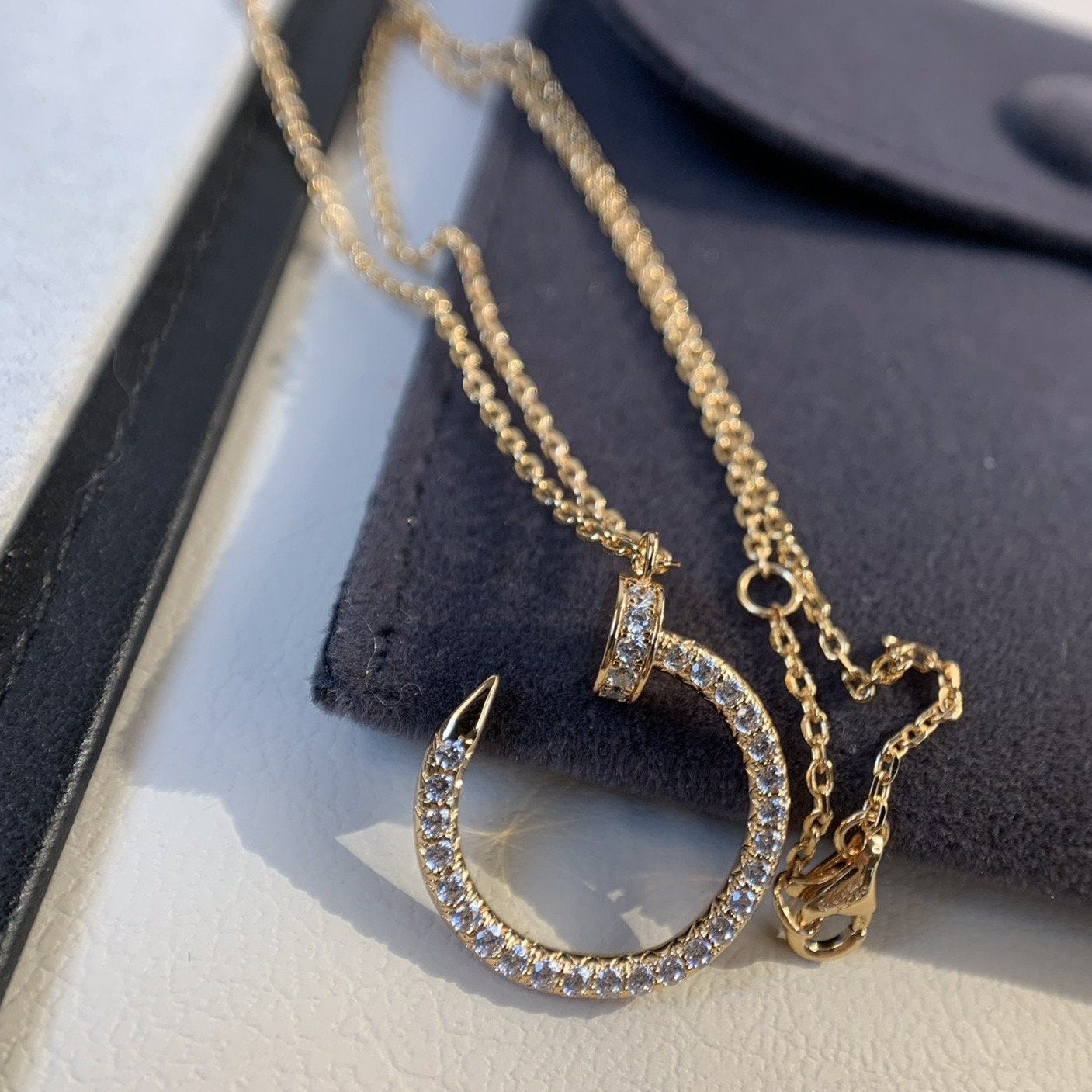 [NOBLE AURA]JUSTE NECKLACE PINK GOLD DIAMONDS