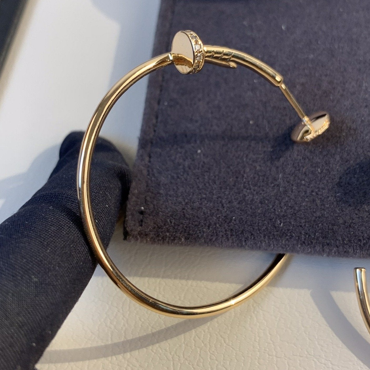 [NOBLE AURA]JUSTE EARRINGS GOLD DIAMONDS 1.8MM