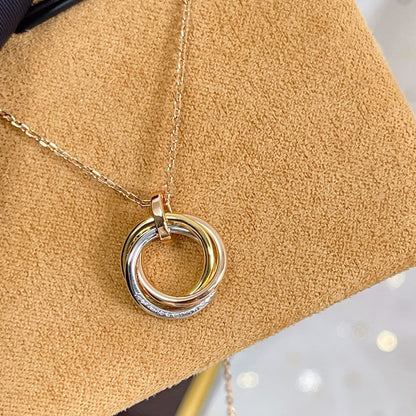 [NOBLE AURA]TRINITY NECKLACE SILVER GOLD PINK GOLD DIAMONDS